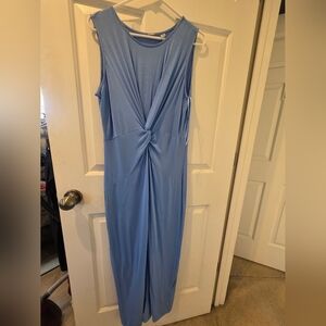 Elegant Blue Sleeveless Dress